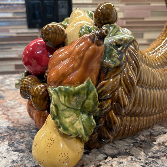Chris Madden Ceramic Cornucopia Pumpkin Thanksgiving Fall Centerpiece - Picture 9 of 17